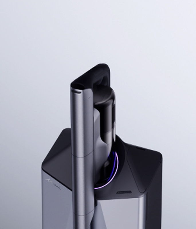 Narwal V50 Cube station with the illuminated Halo status ring