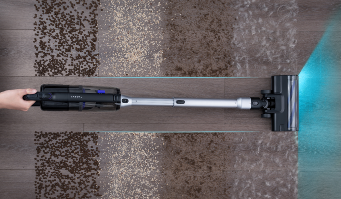 Narwal V50 Cube cleaning with three suction modes