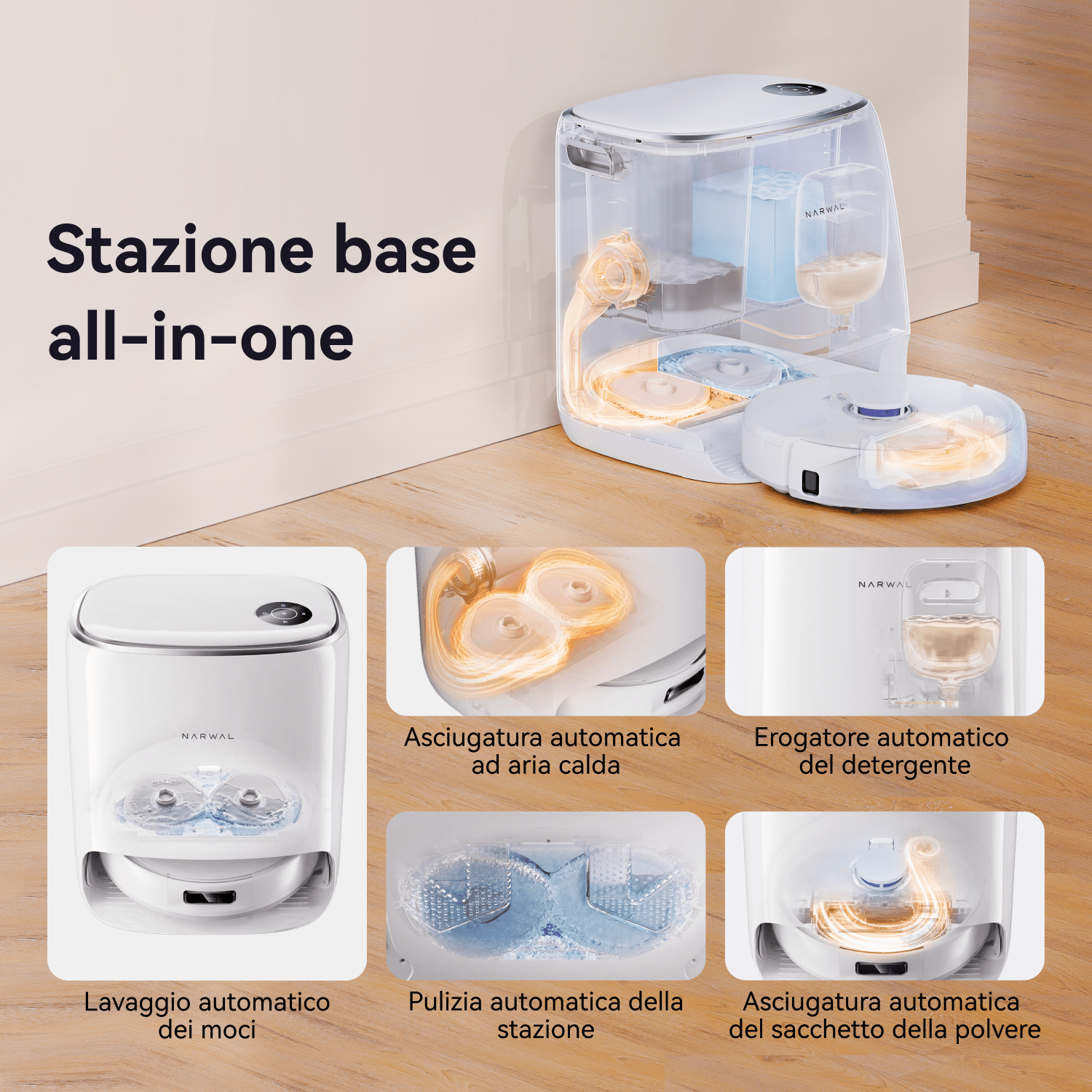 NARWAL Freo X Ultra Robot Aspirapolvere e Lavapavimenti con Stazione All - in - one 9