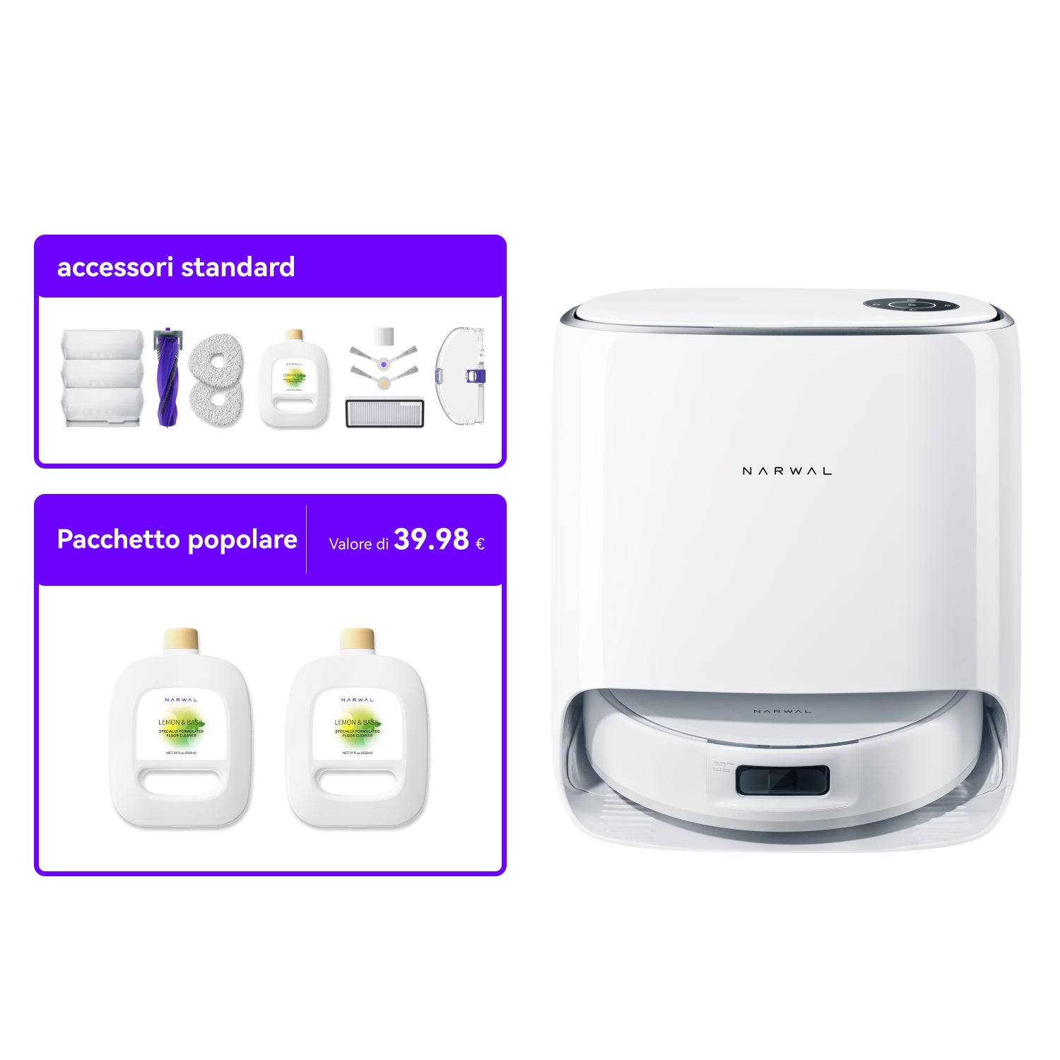 NARWAL Freo X Ultra Robot Aspirapolvere e Lavapavimenti con Stazione All - in - one 4