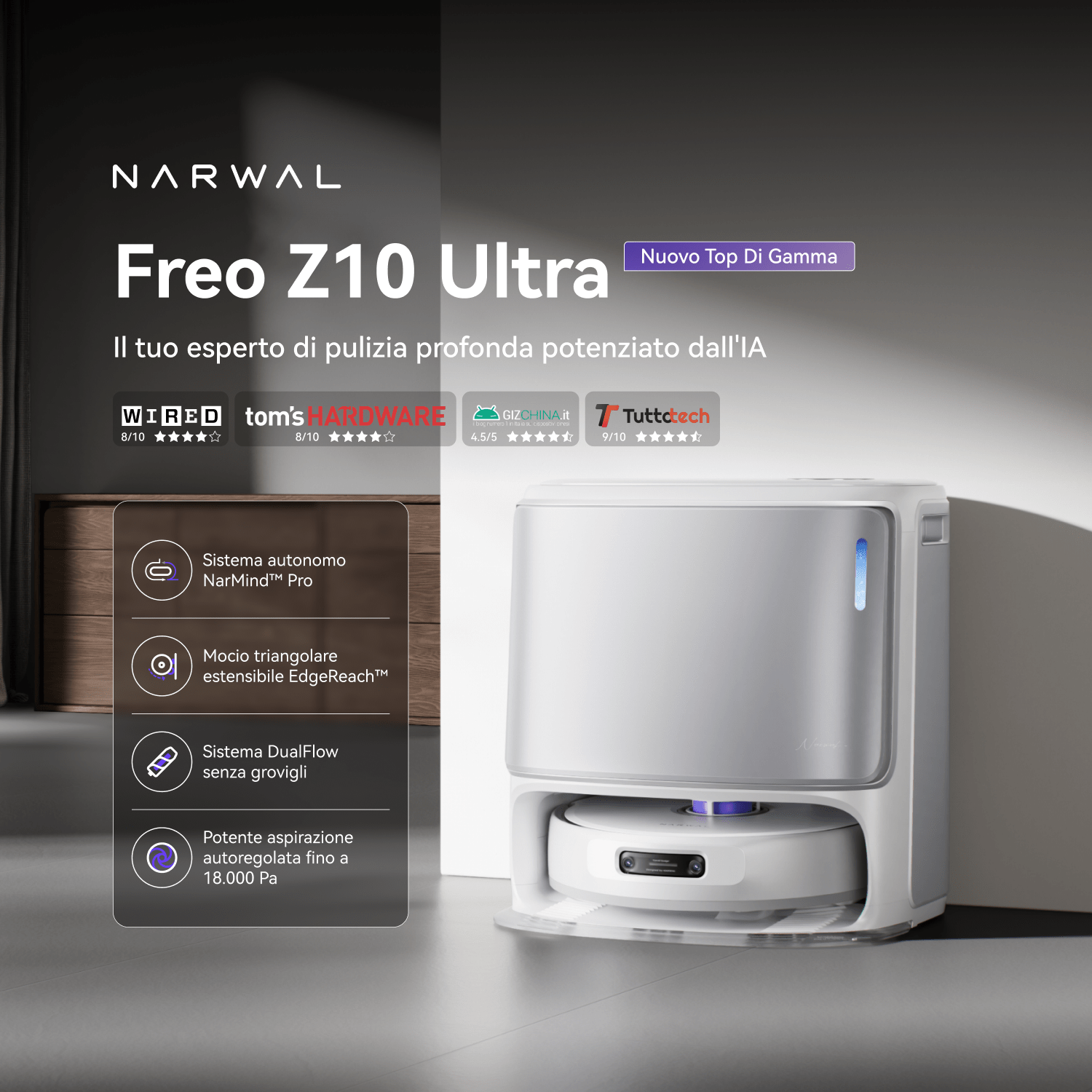 NARWAL Freo Z10 Ultra: Robot Aspirapolvere e Lavapavimenti