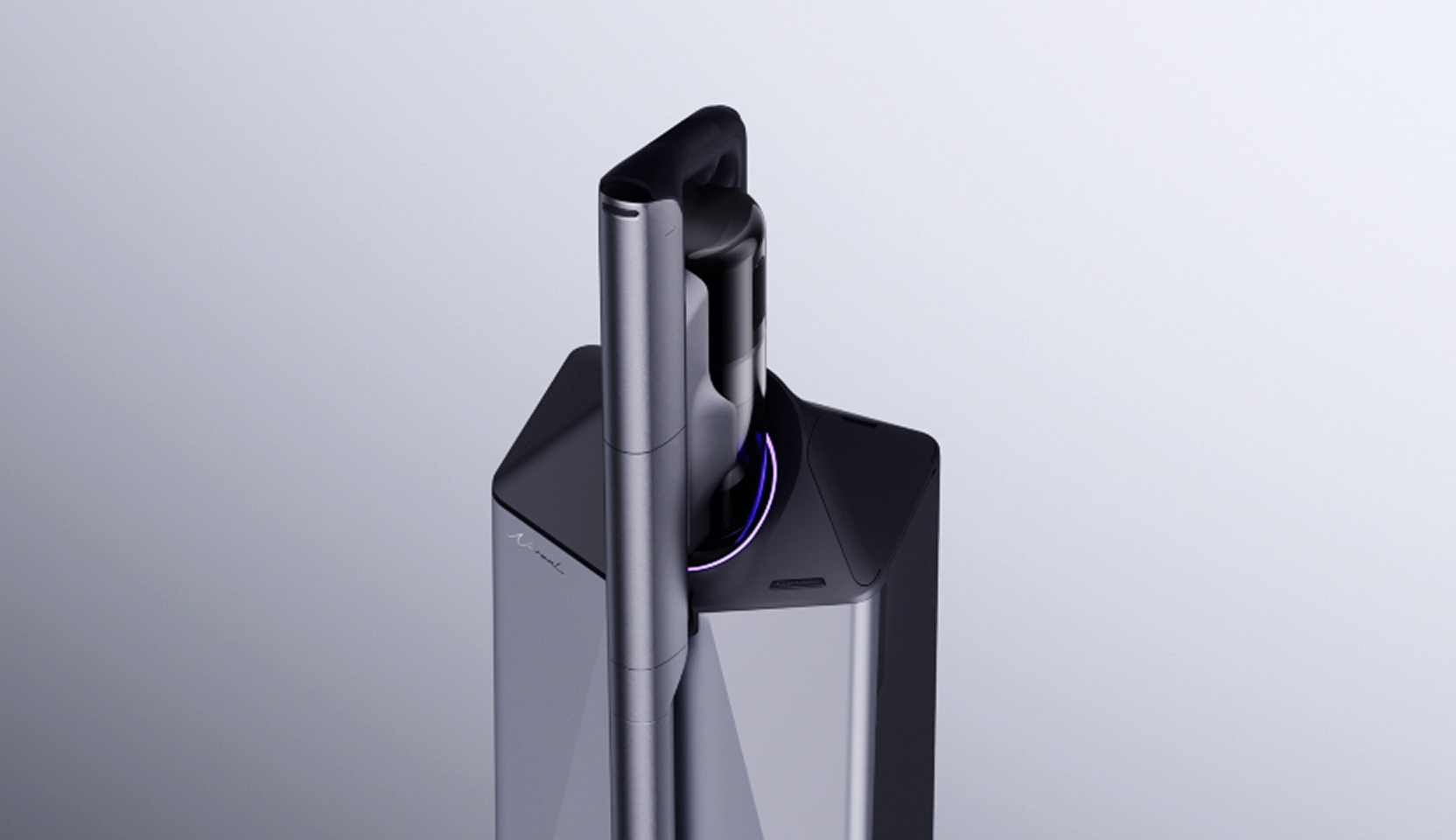 Narwal V50 Cube station with the illuminated Halo status ring